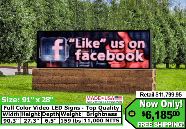 Full Color Video Sign size 91″x28″