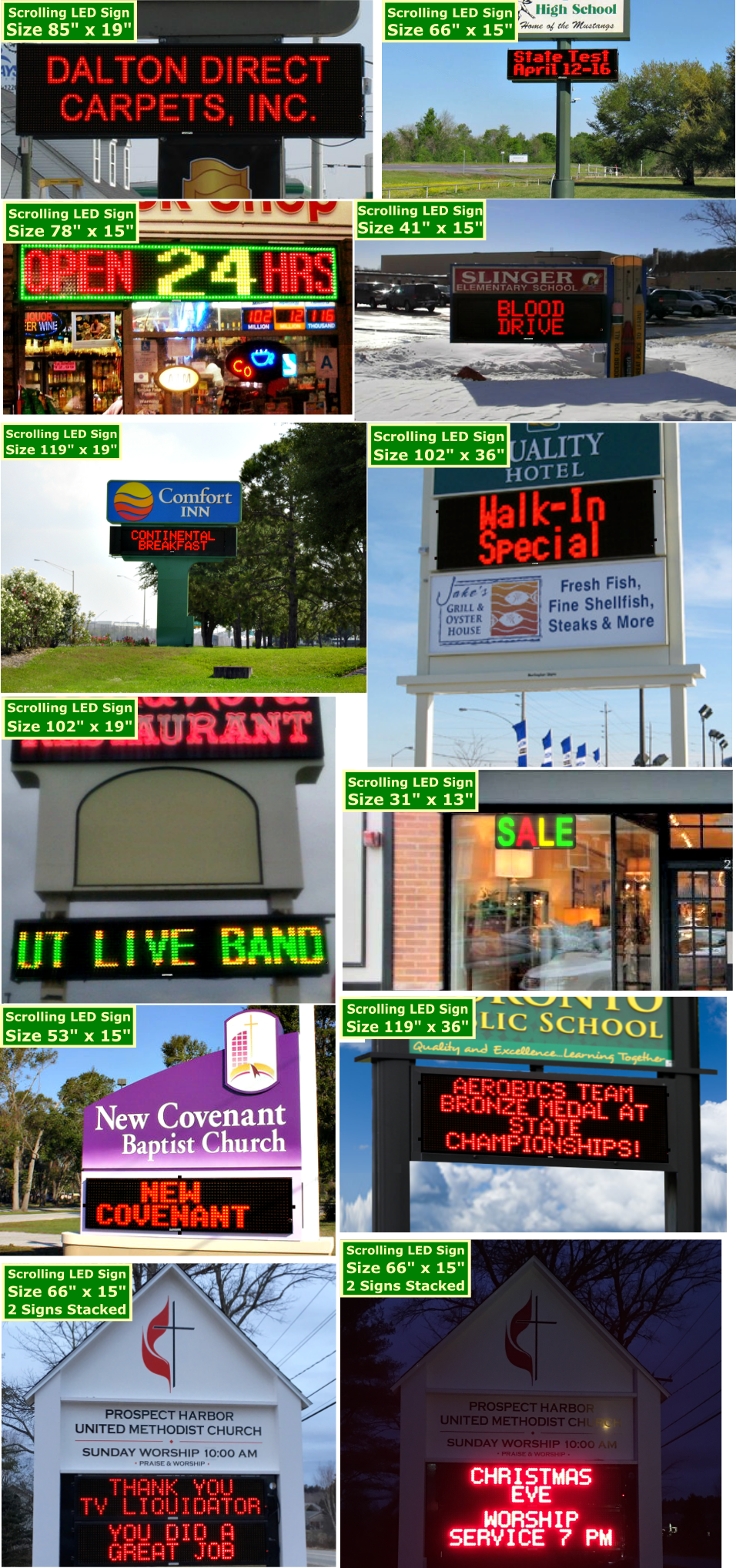 TV Liquidator LED Sign Photo Gallery LED Sign Specifications