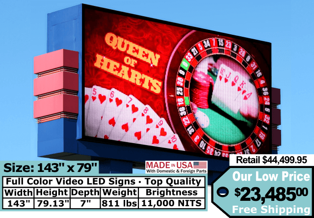 Full Color Video Sign size 143″x79″