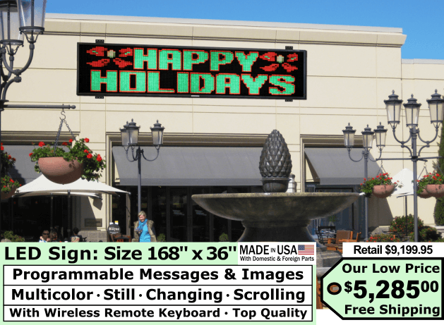 LED Sign Multicolor size 168″x36″