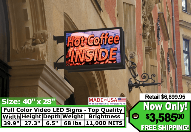Full Color Video Sign size 40″x28″