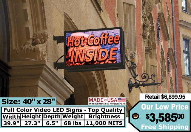 Full Color Video Sign size 40″x28″