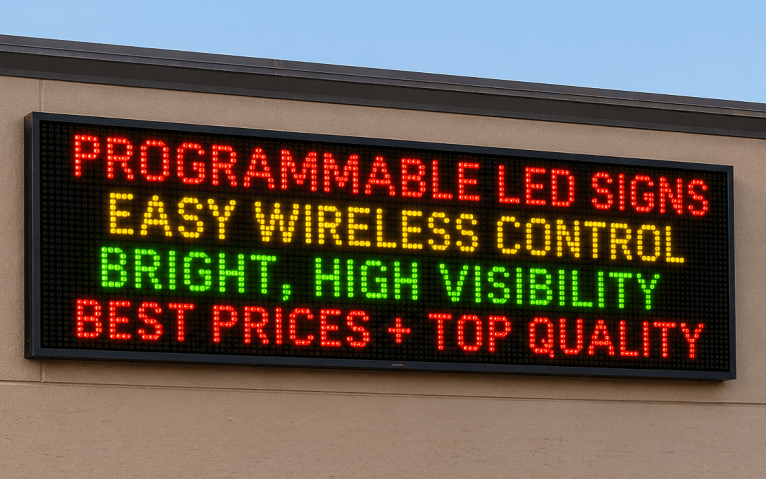 Programmable LED sign at Veterans Club