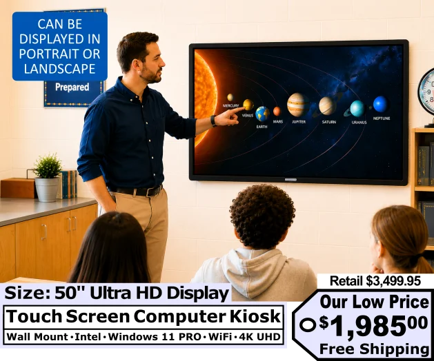 50″ Wall Mount Kiosk