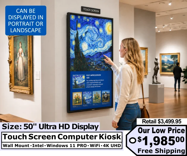 50″ Wall Mount Kiosk