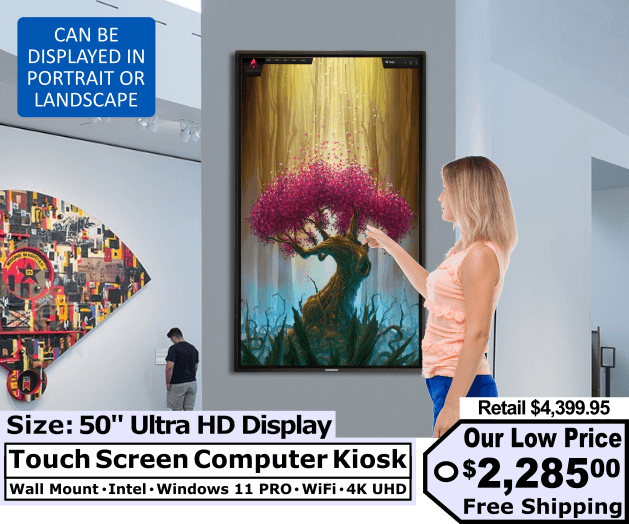 50″ Wall Mount Kiosk