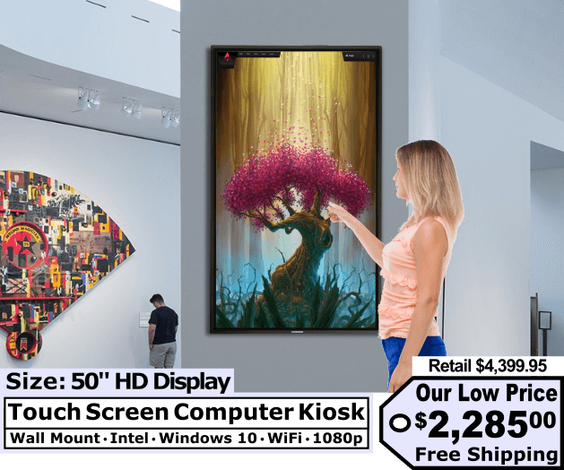 50″ Vertical Wall Mount Kiosk