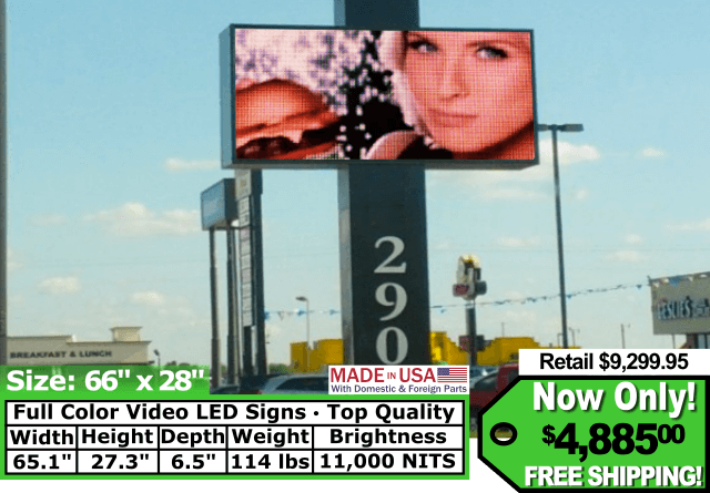 Full Color Video Sign size 66″x28″