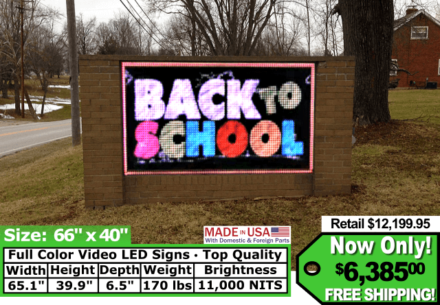 Full Color Video Sign size 66″x40″
