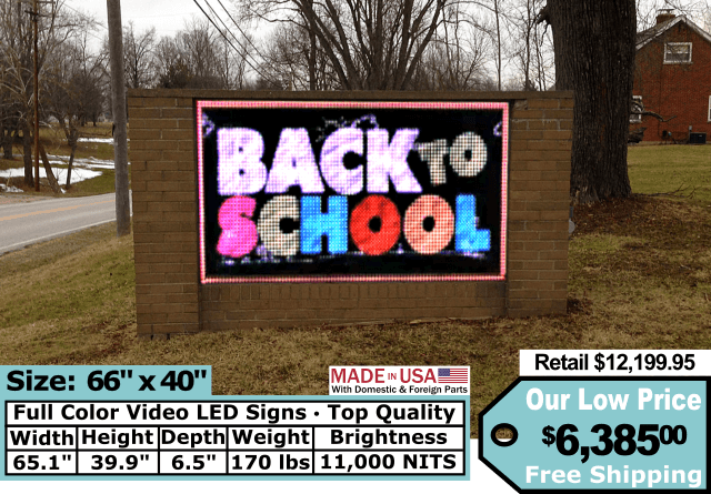 Full Color Video Sign size 66″x40″