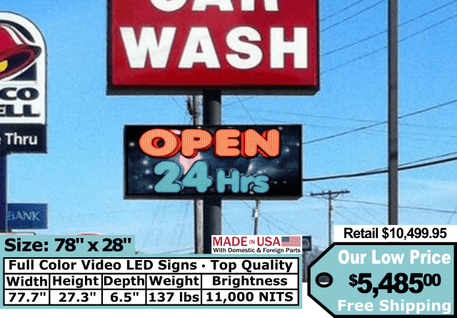 Full Color Video Sign size 78″x28″