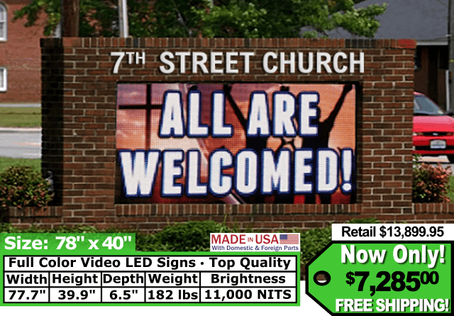 Full Color Video Sign size 78″x40″