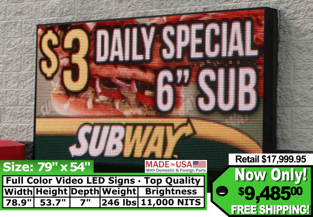 Full Color Video Sign size 79″x54″