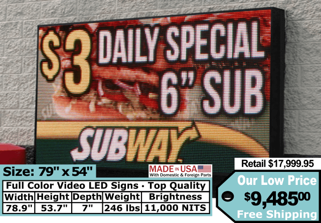 Full Color Video Sign size 79″x54″