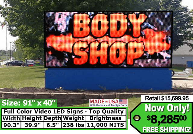 Full Color Video Sign size 91″x40″