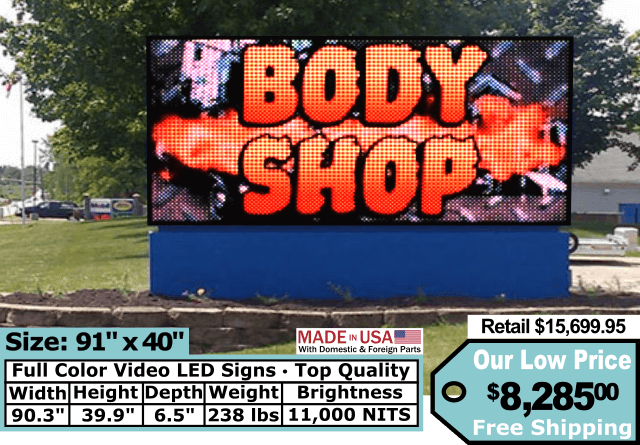 Full Color Video Sign size 91″x40″