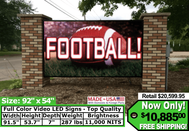 Full Color Video Sign size 92″x52″