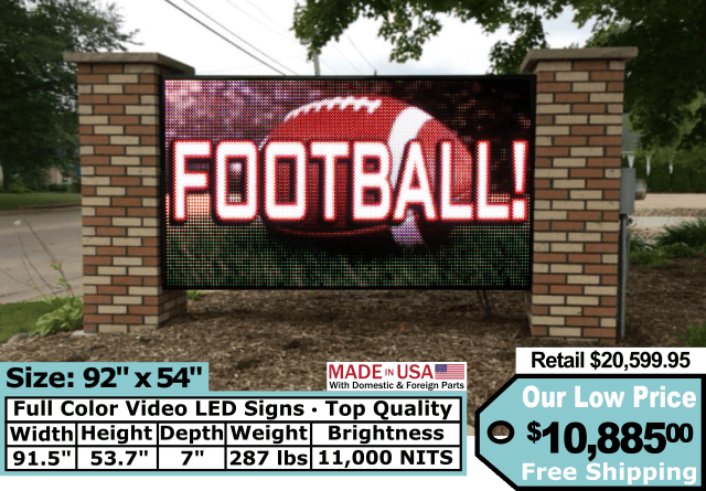 Full Color Video Sign size 92″x52″