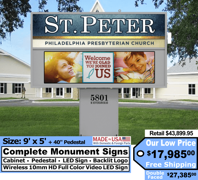 5x9 Monument LED Sign