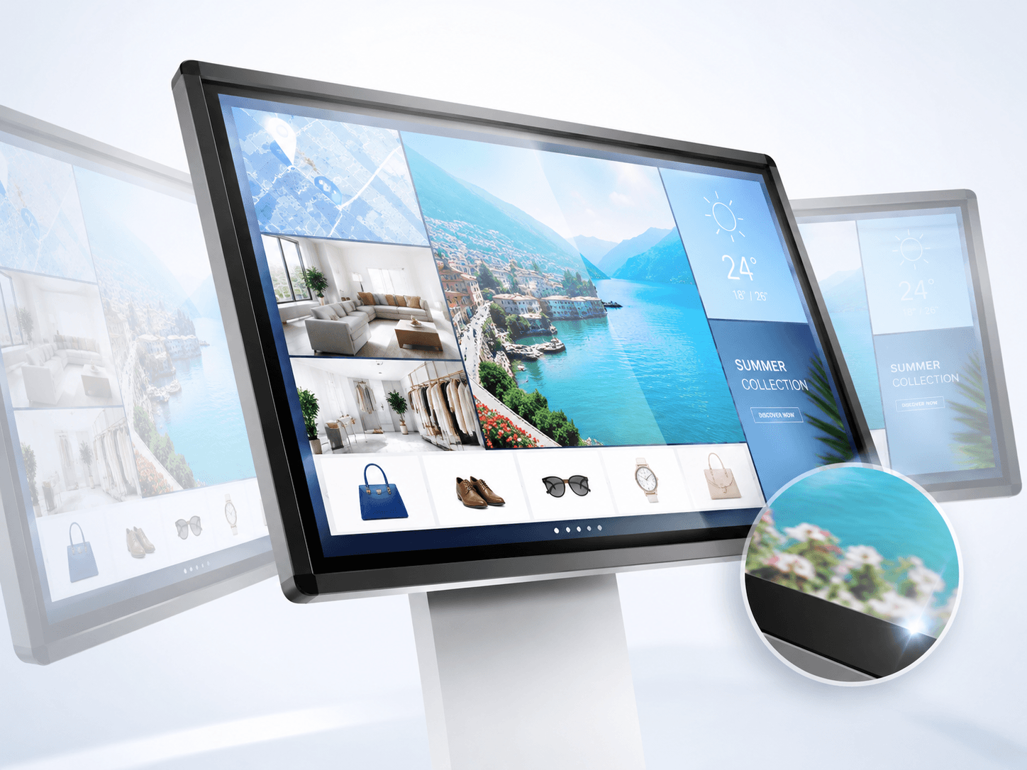 Illustration of a vivid 4K kiosk display