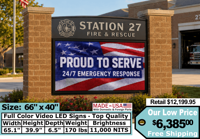 66 by 40 inch full color LED sign